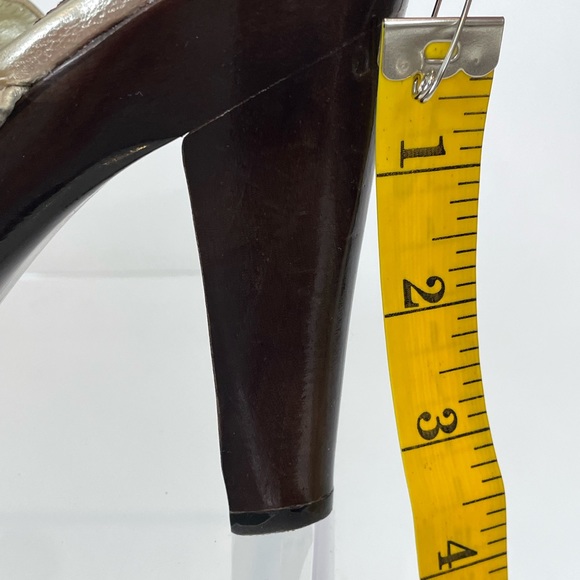 BROWN AND GOLD STRAPPY HEEL - Picture 7 of 7